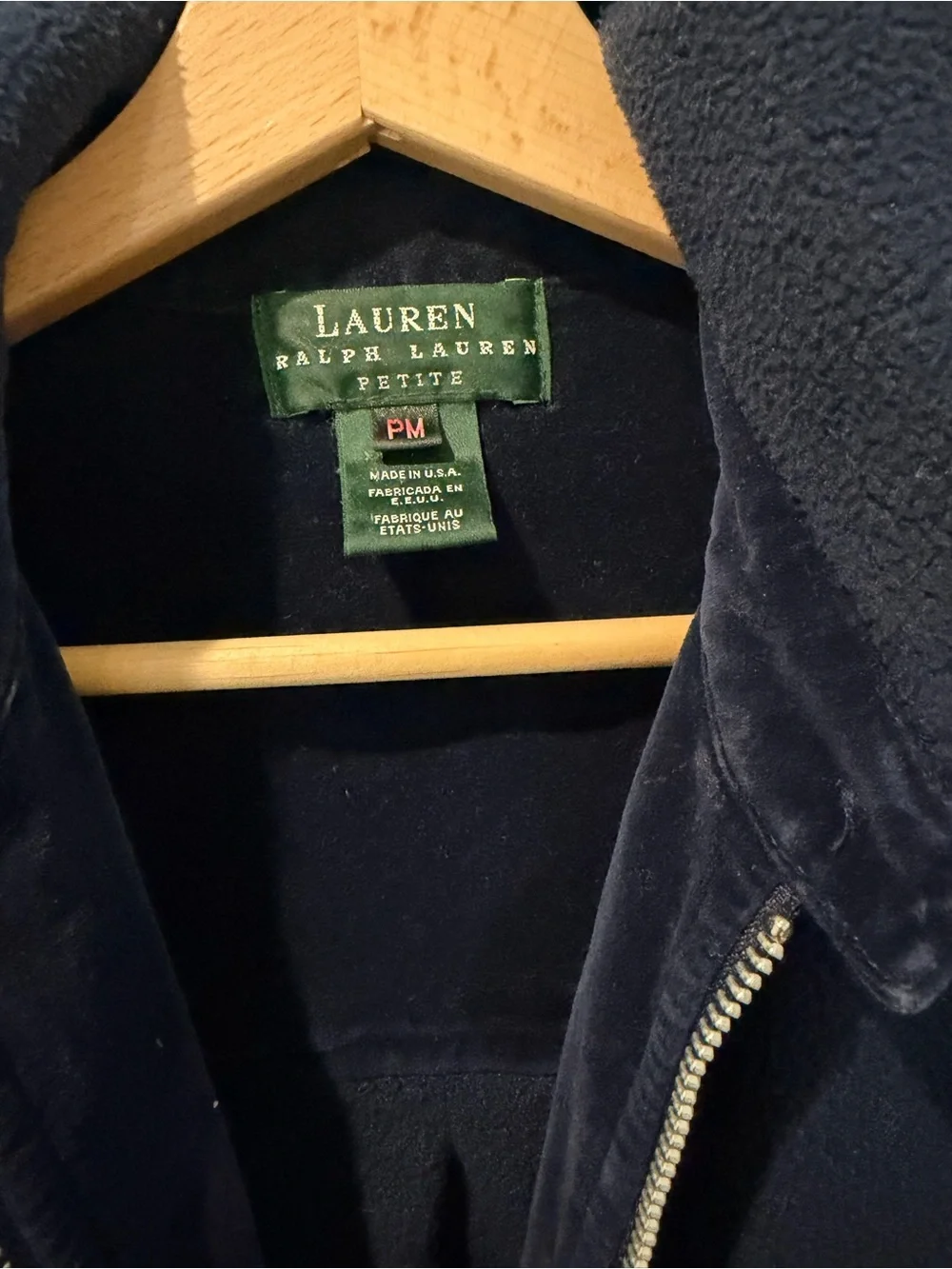 Ralph Lauren Dark Navy Zip-Front Fleece Shirt Jacket